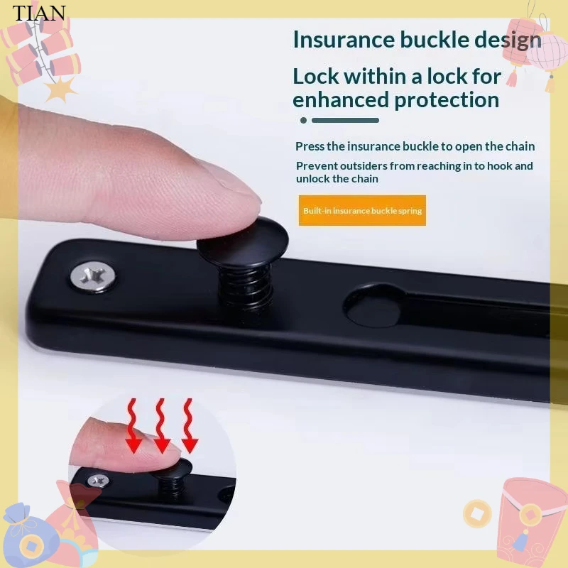 Security Chain Door - Corrente de porta com cadeado, fecho